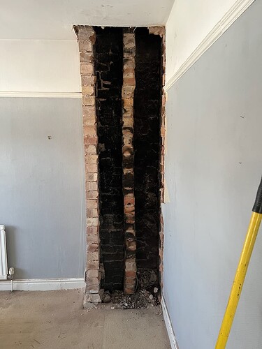 complete chimney breast FF during removal - 1